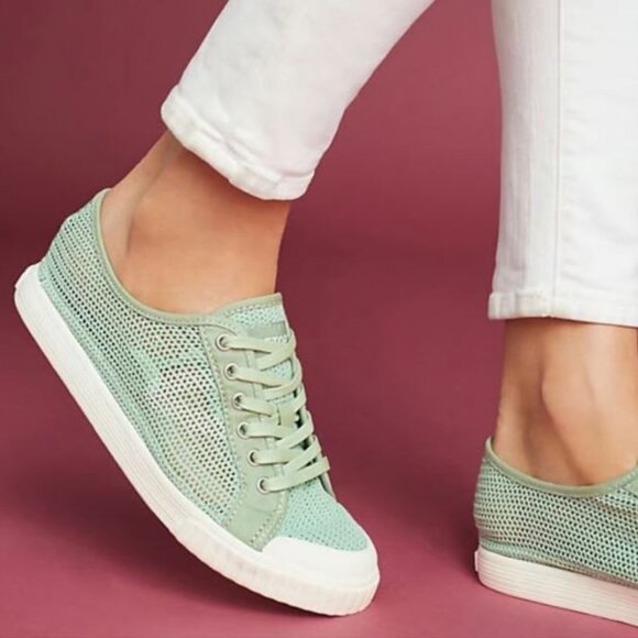 Tretorn Sz 7.5 Women's Green Tournament Net Mesh Low‎ Top Sneakers - Picture 1 of 12